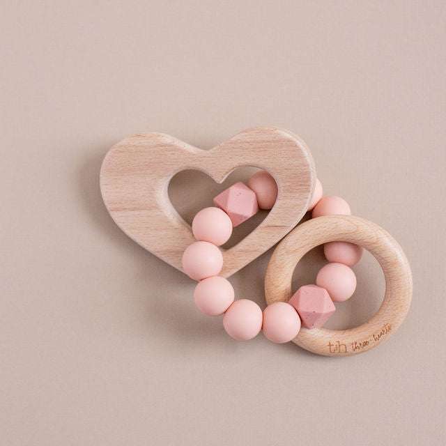 Heart Rattle - Natural Beech Wood