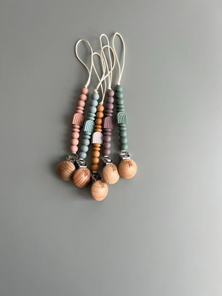 Petite Rainbow Silicone Teether Clip